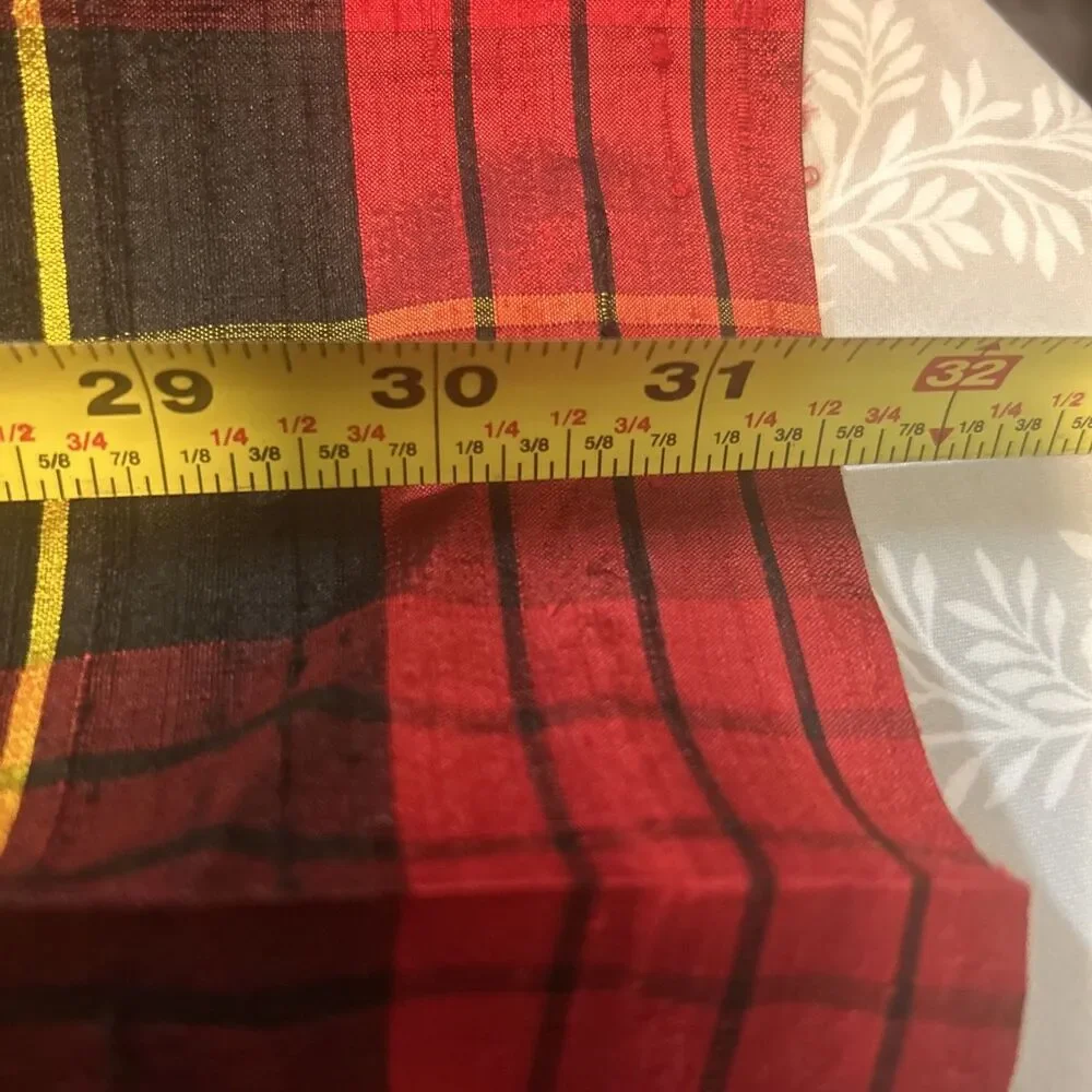 Vintage Tartan Plaid Maxi Raw Silk Texture Skirt Size 14 Holiday Formal Preppy
